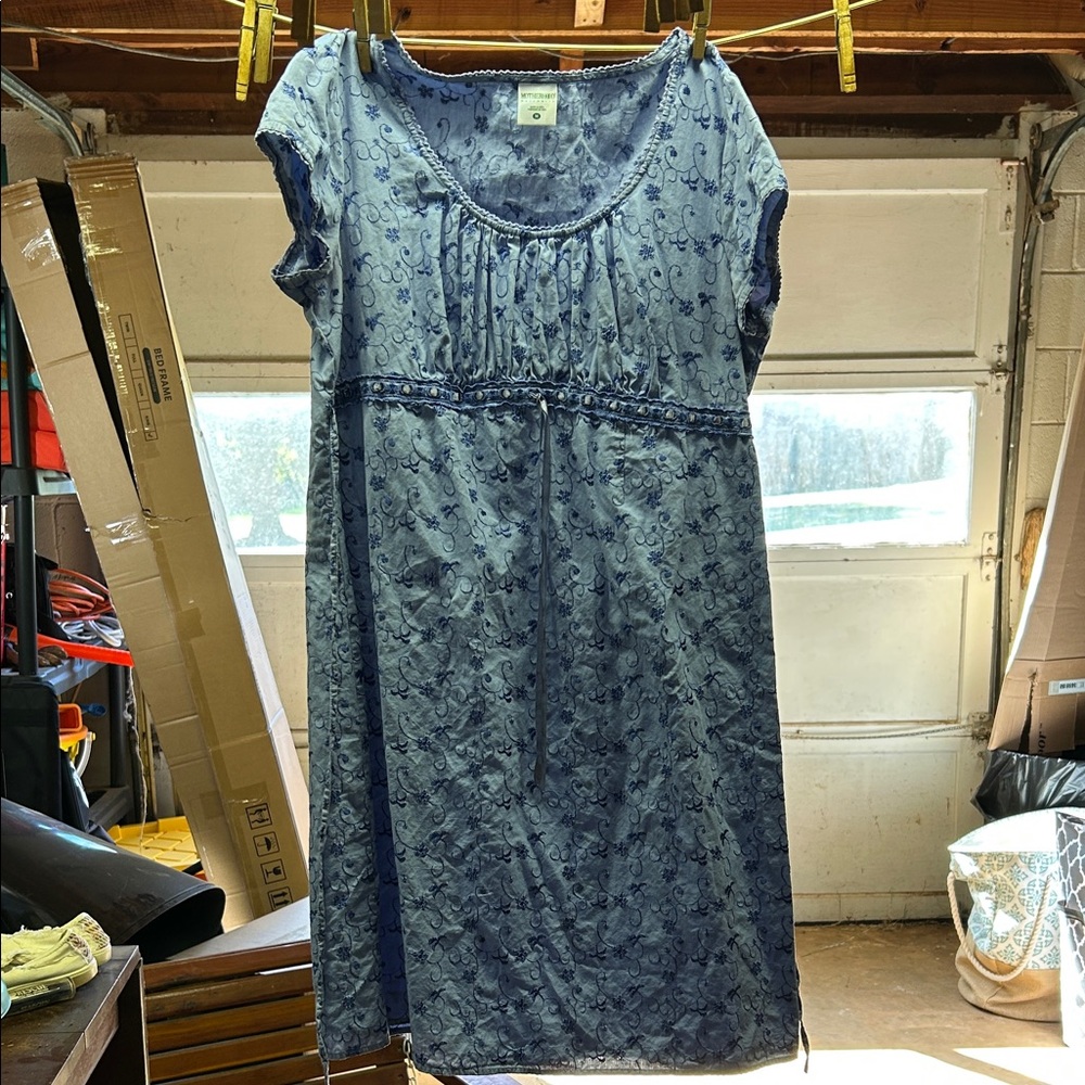 Motherhood Blue Patterned Midi Dress